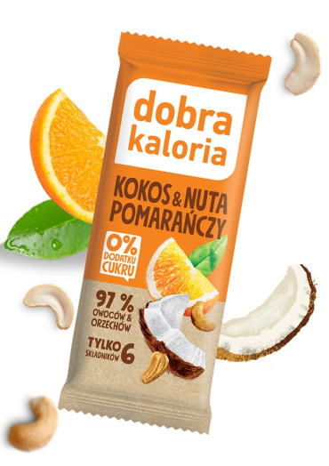 Baton kokos & nuta pomarańczy - 35g