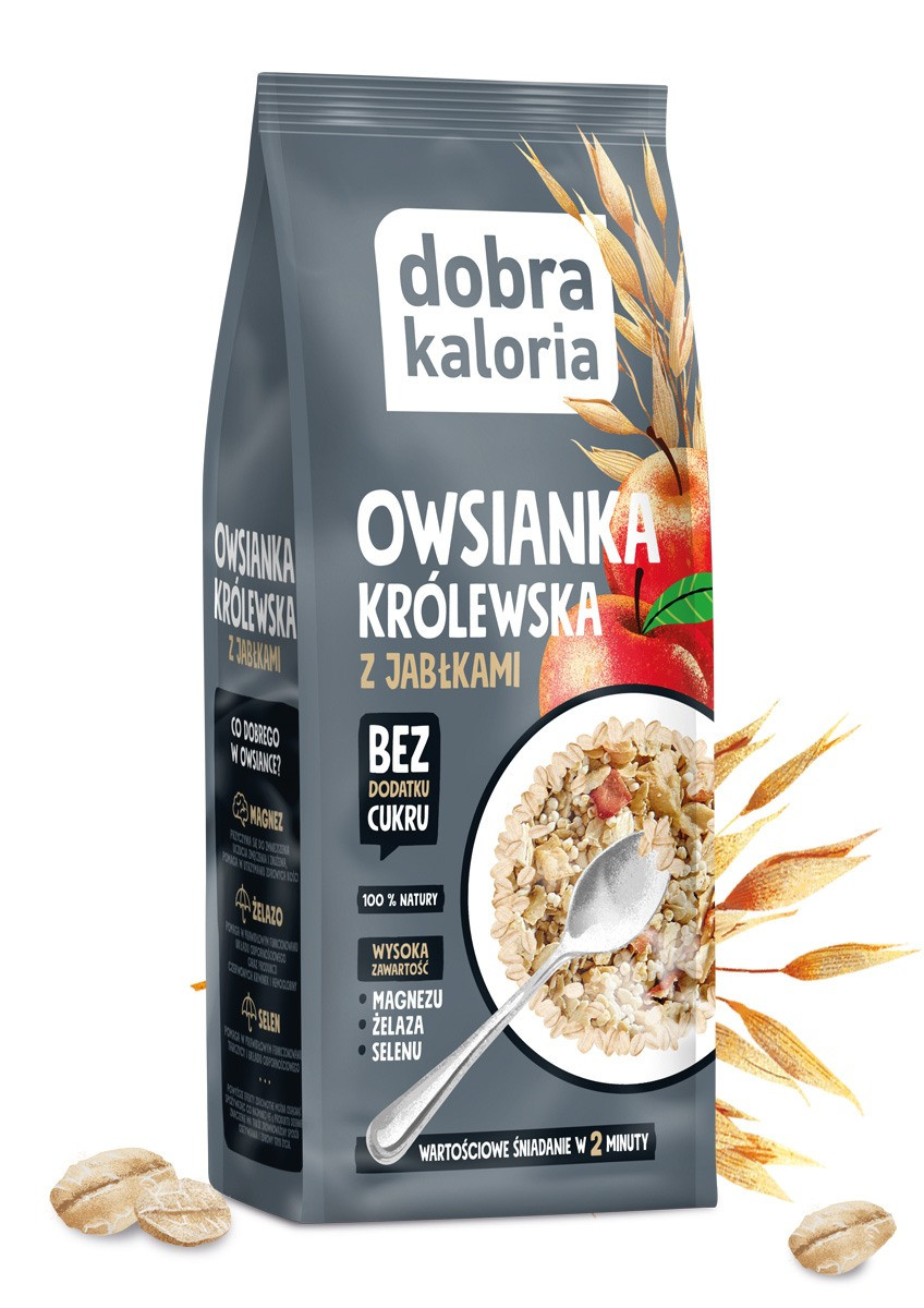 Produkty śniadaniowe - Owsianka królewska z jabłkami - 320g - produkt tpnutrhqfx.cfolks.pl 1