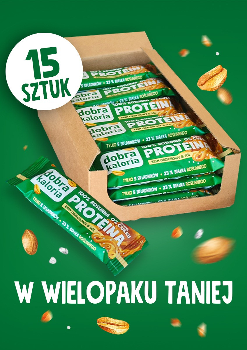 Zestawy słodyczy - Baton proteinowy krem orzechowy & sól 15 x 45g - produkt tpnutrhqfx.cfolks.pl 1