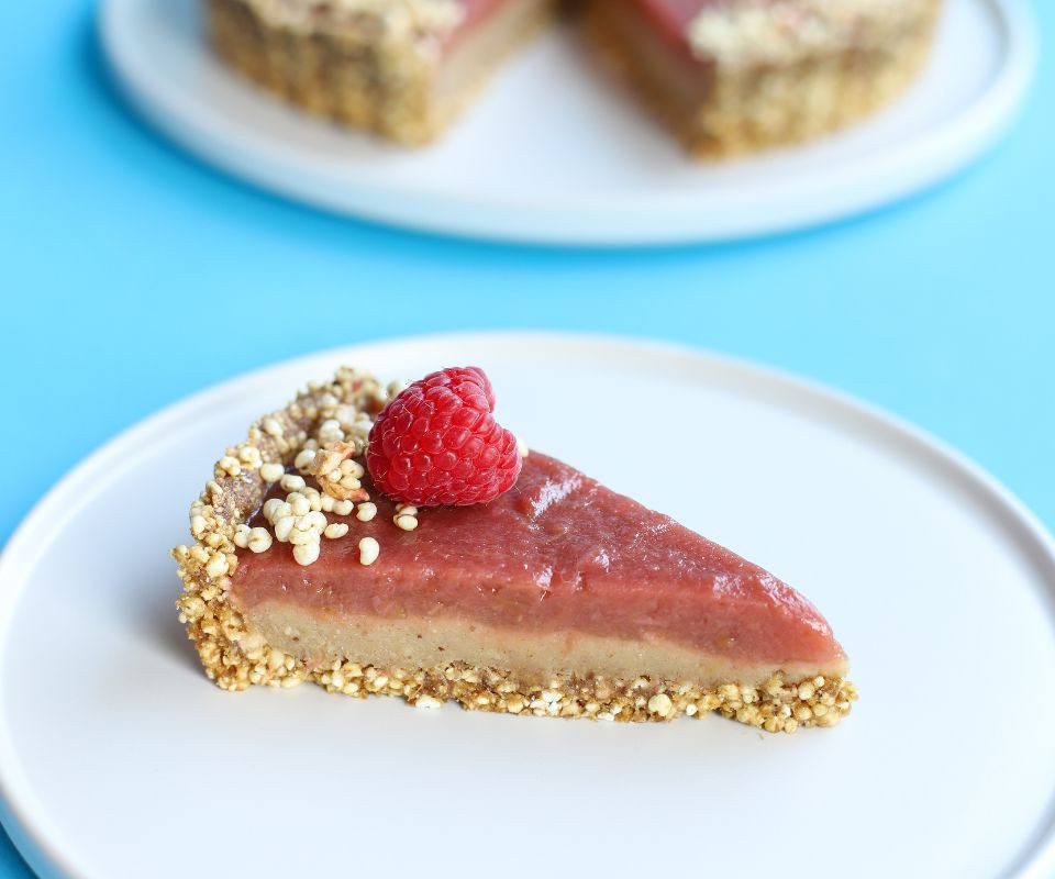 Domowe wegańskie ciasto z kaszy jaglanej i rabarbarem 3 Jaglane ciasto z rabarbarem - deser krok po kroku 3