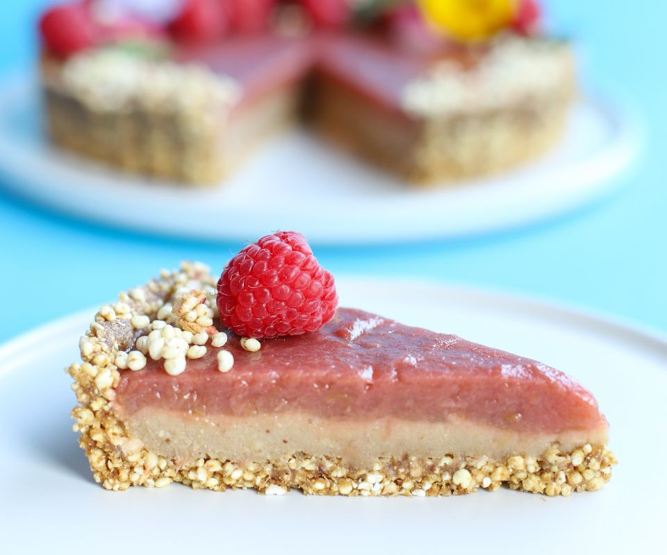 Domowe wegańskie ciasto z kaszy jaglanej i rabarbarem 6 Jaglane ciasto z rabarbarem - deser krok po kroku 6